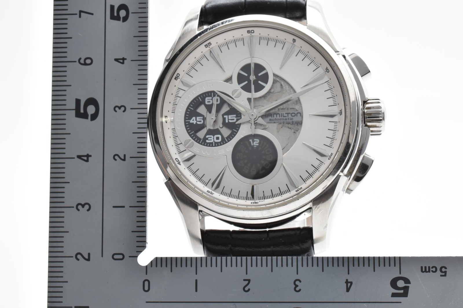 HAMILTON Jazzmaster Open Secret Chronograph AT H327560 Men’s Watch White Dial JP