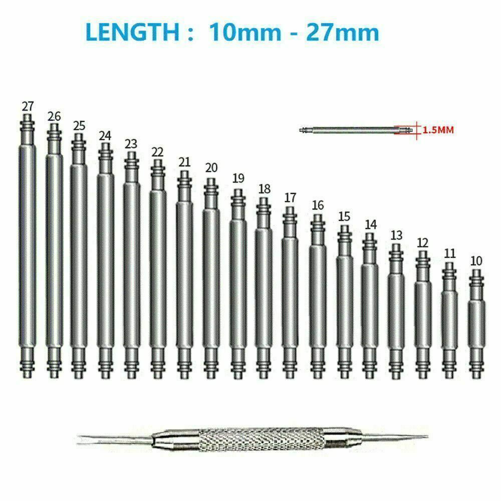 360pcs Watchmaker Watch Band Spring Bars Strap Link Pins Steel Repair Remove Kit