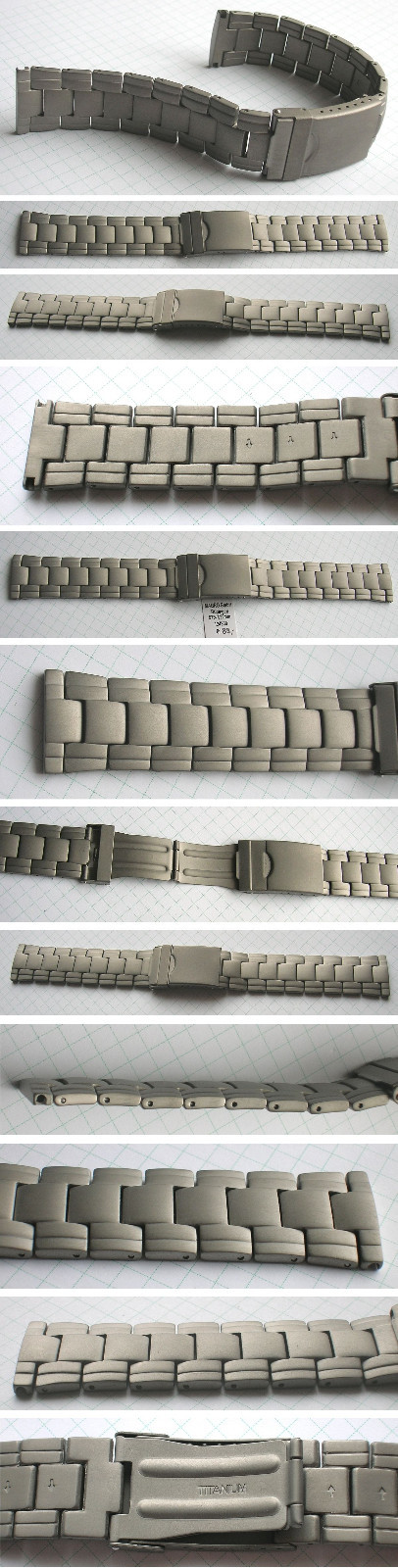 TITANUHRENARMBAND TITAN MASSIV aus dem Hause MABRO 22 mm TITANIUM SOLID BRACELET