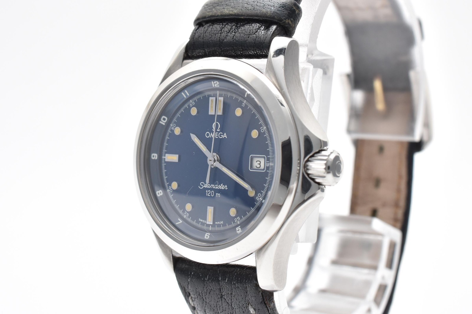 Vintage [Near MINT] OMEGA Seamaster 120m 2571.80 Blue Dial Silver Women’s Watch