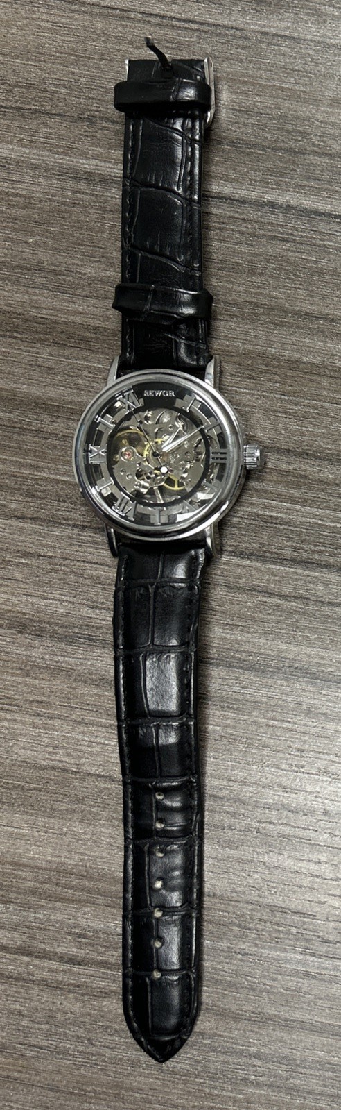 SEWOR Men’s Mechanical Skeleton Transparent Watch – Steampunk style