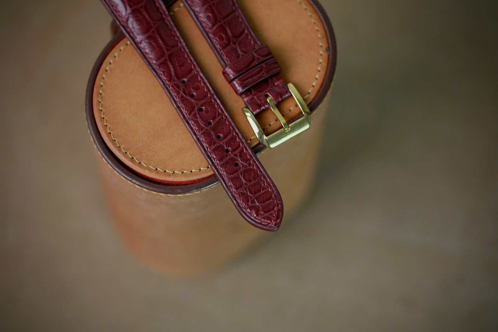 Handmade red bordeaux watch strap watch band size 20/16 (or any size)