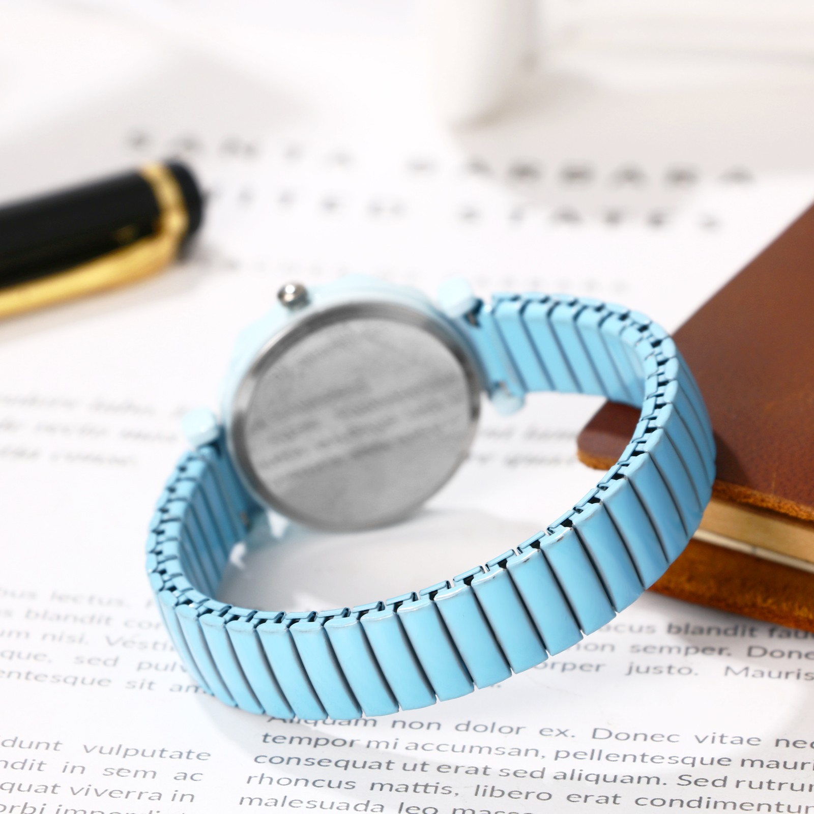 Women Teens Small Dial Quartz Watch Bohemia Elastic Stretch Band Bracelet