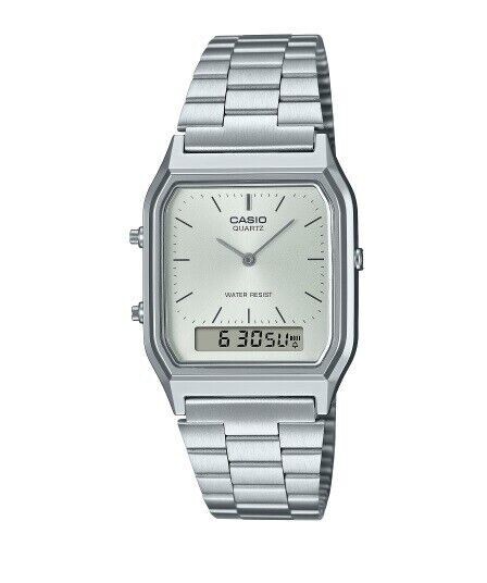 Casio New AQ-230A-7A Retro Digital Analog Alarm Mens Watch AQ-230 AQ-230A