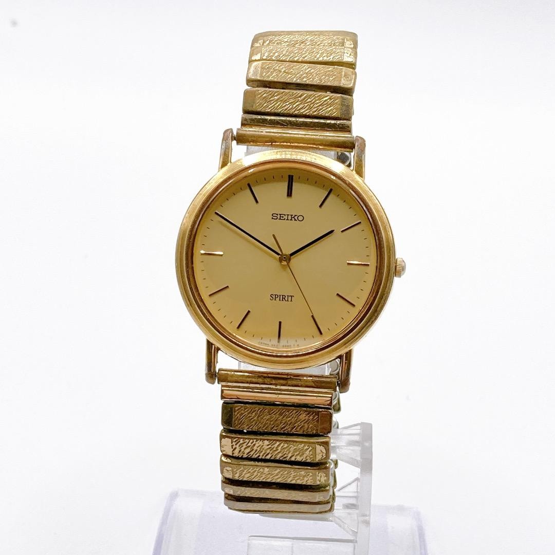 SEIKO Spirit Men s Watch Quartz Gold Stretch Band 275
