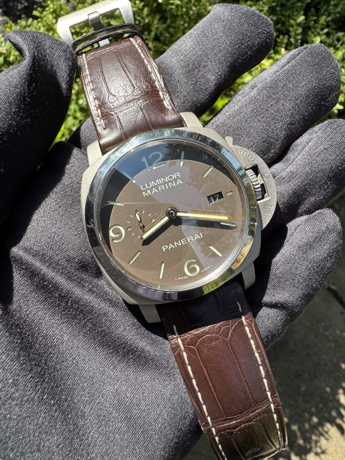 Panerai Luminor PAM351 3 Days Tobacco Chocolate Dial Titanium PAM00351