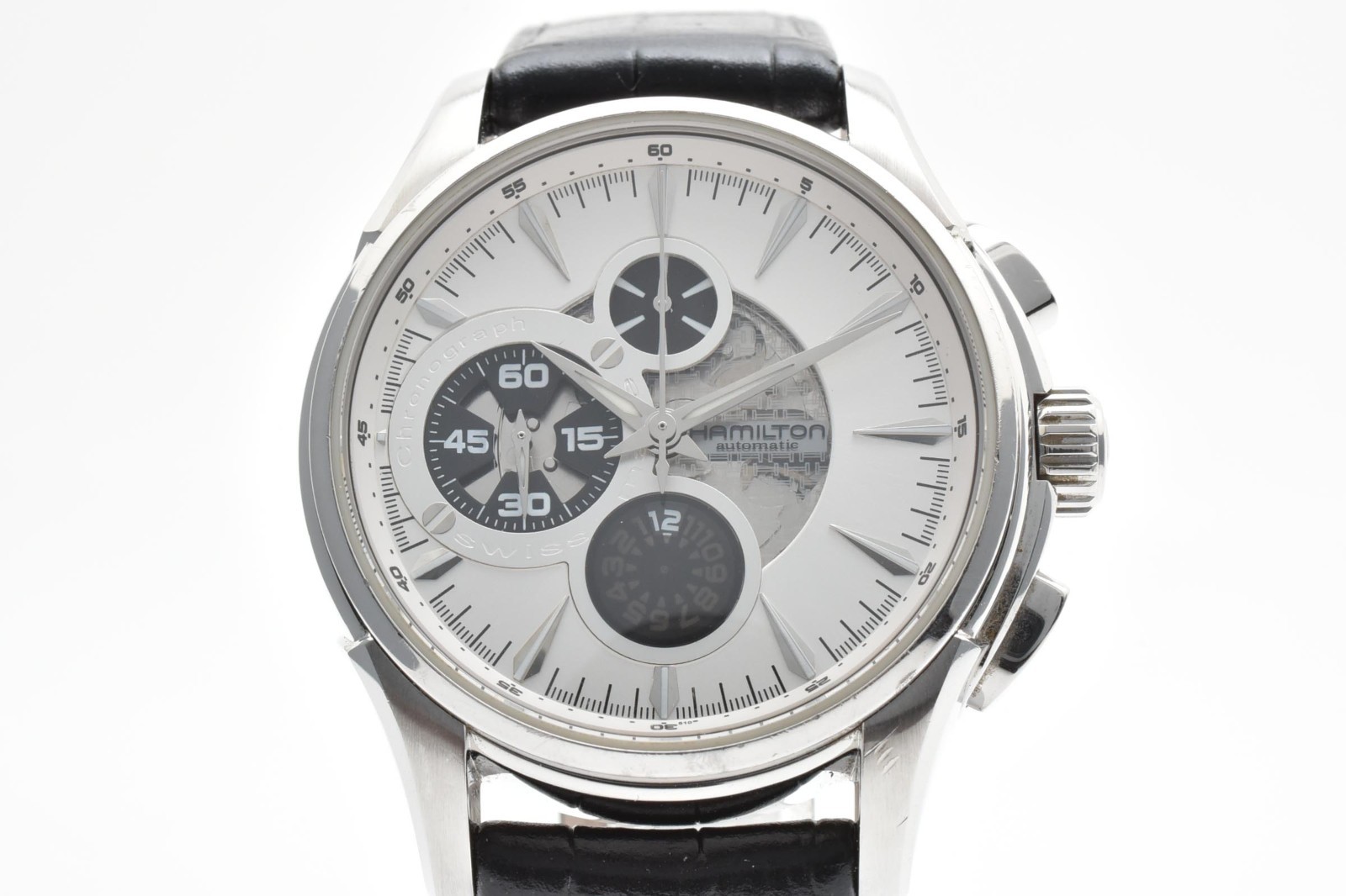 HAMILTON Jazzmaster Open Secret Chronograph AT H327560 Men’s Watch White Dial JP