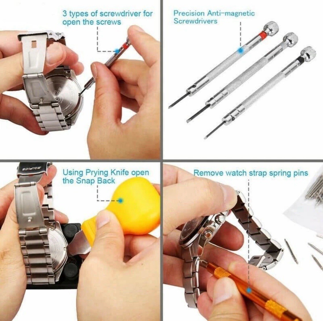 Watch Repair Kit Professional Battery Link Case Removal Replacement Adjust Tools