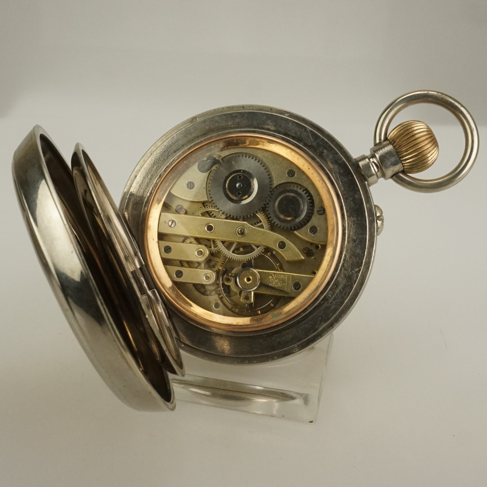 WORKING! BIG 6,7 cm. Pocket Watch Men’s no fusee duplex chronometer repeater