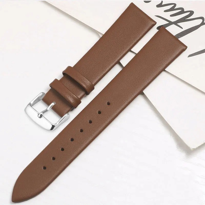 Leather Watch Strap for Skagen 18mm 20mm 22mm Silver Pin Buckle Band