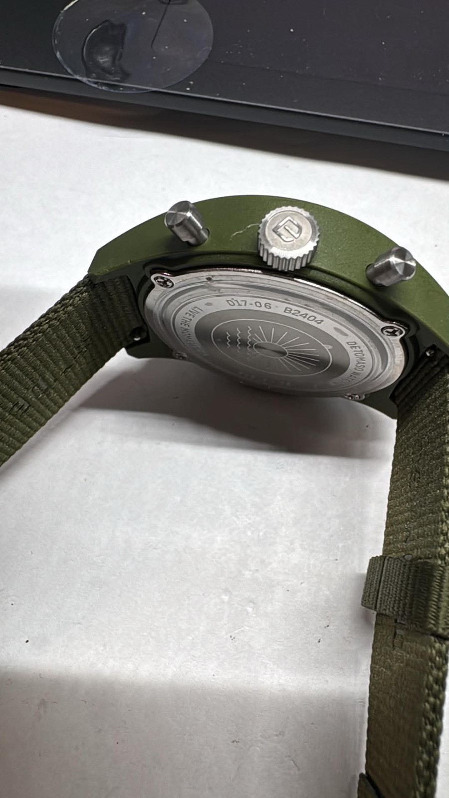 NEW Mens 44MM Solar Detomaso Resin Chrono Watch D17-06 B2404 (A40)
