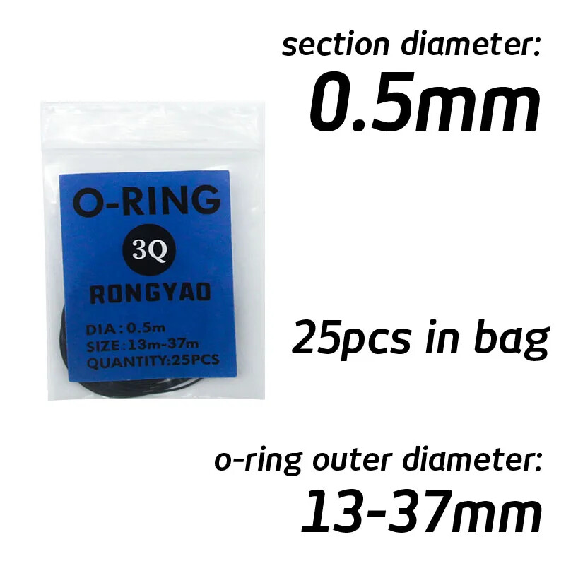 Watch Back Cover Rear Case Gasket Waterproof O-Ring 0.5-0.8mm Seal Rings 13-40mm