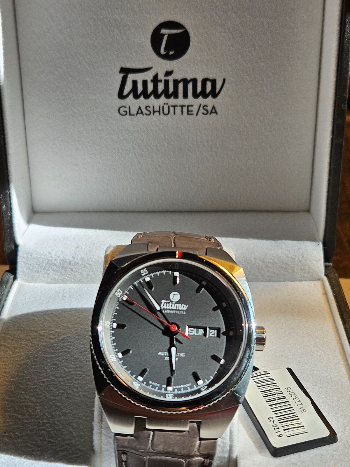 Tutima Glashütte Saxon One Automatic 6120-03 Grey 42mm Full Set Near Mint
