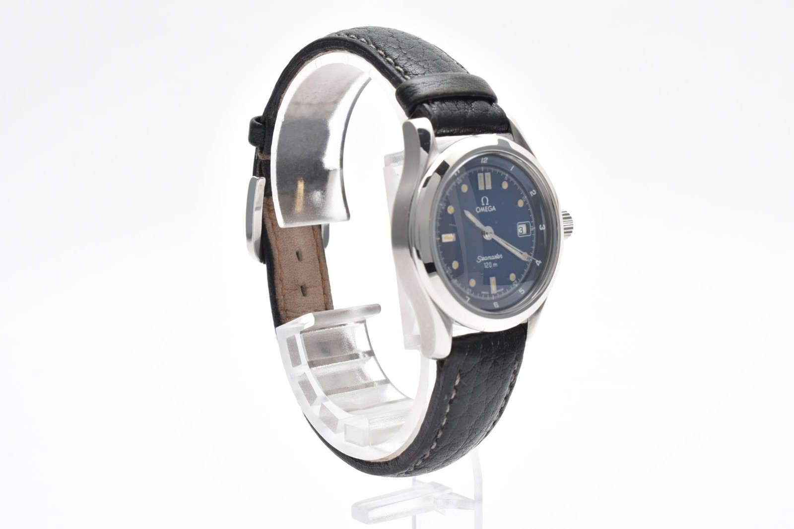 Vintage [Near MINT] OMEGA Seamaster 120m 2571.80 Blue Dial Silver Women’s Watch
