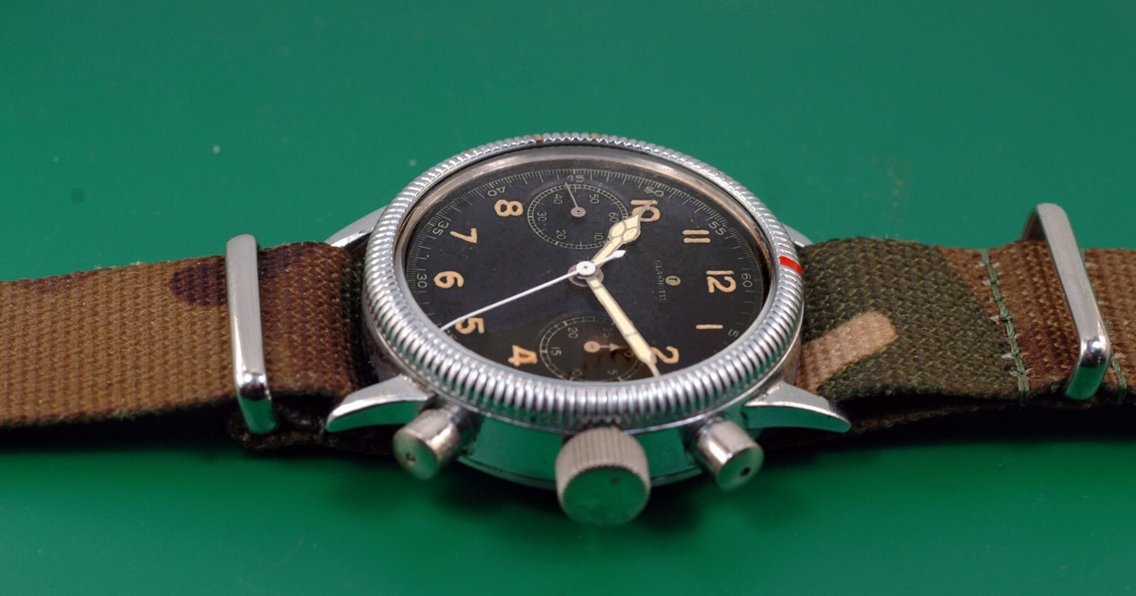 Vintage 1943 Antique Glashutte Tutima Chronograph WW2 Luftwaffe Military Watch