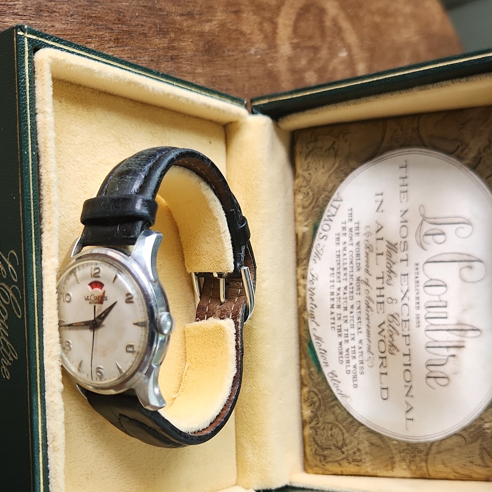 LeCoultre Automatic Vintage Cream Dial 34mm Stainless Steel Watch w/ Box