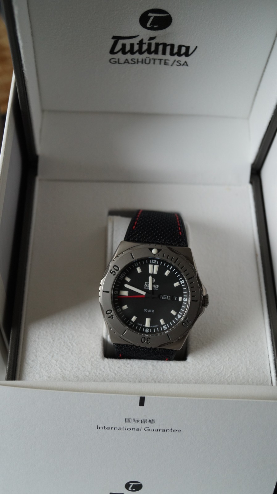 Tutima M2 Seven Seas 6151-01 Titanium black date day case 44mm 500m automatic