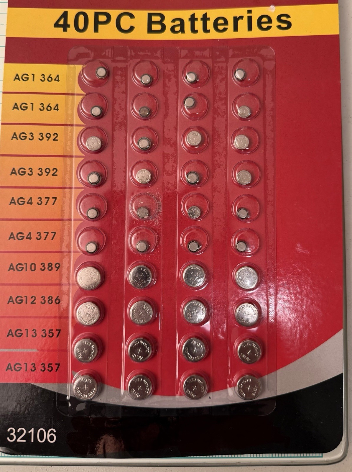 Limited amount Watch Batteries 2 Pack of 40, total of 80 batteries Watch Repair