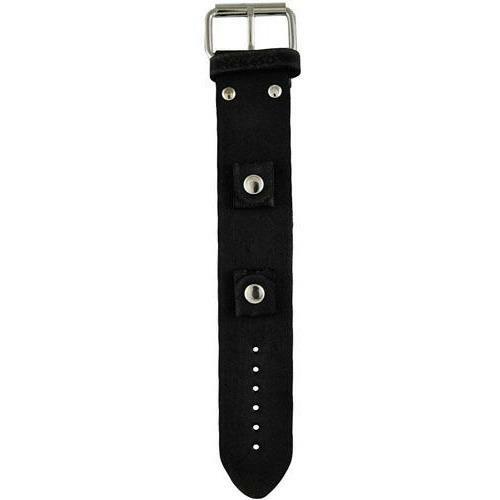 Junior Size Faded Black Leather Cuff Watch Band 20mm FGB-K