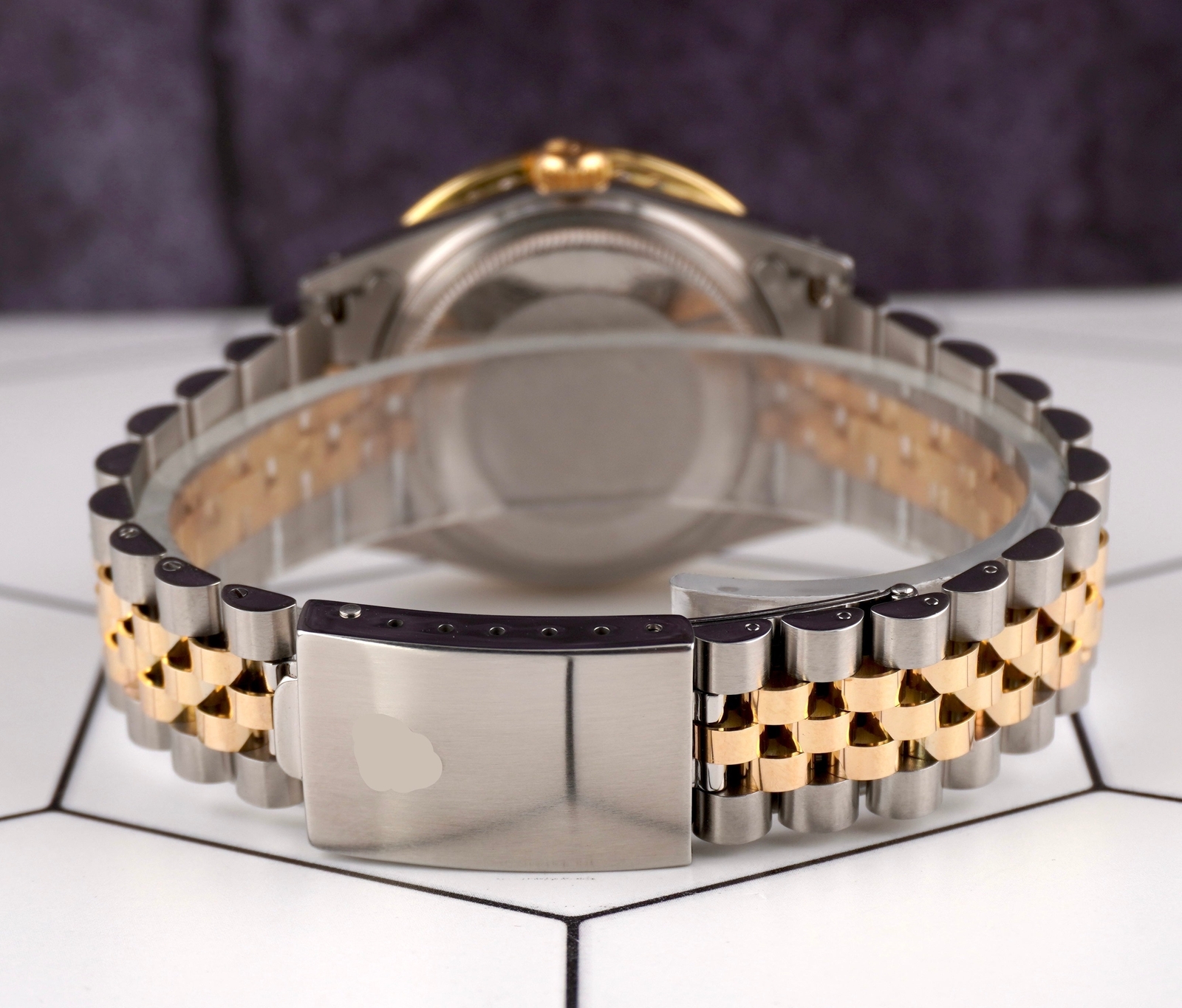 Rolex Men’s Datejust 36mm YG & Steel ICED 2.25ct Diamonds Motif Gold Dial Watch