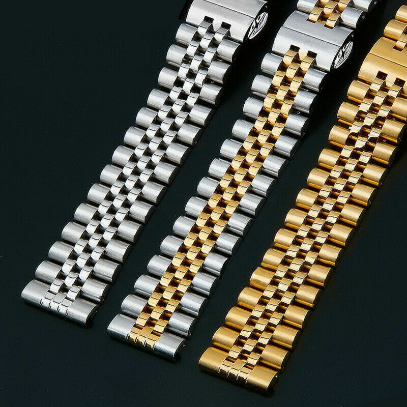 Curved+Straight End Stainless Steel Watch Band For Jubilee Bracelet