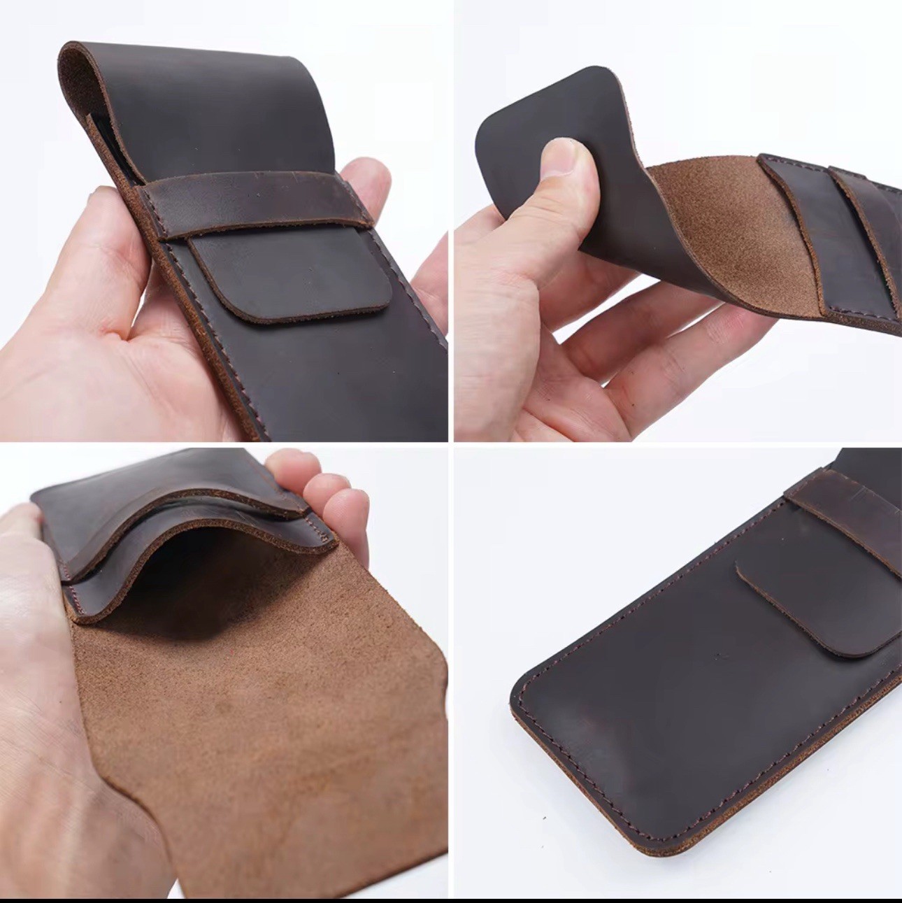 Watch travel case Real leather BROWN high End 7cm Width 38-42mm Ideal