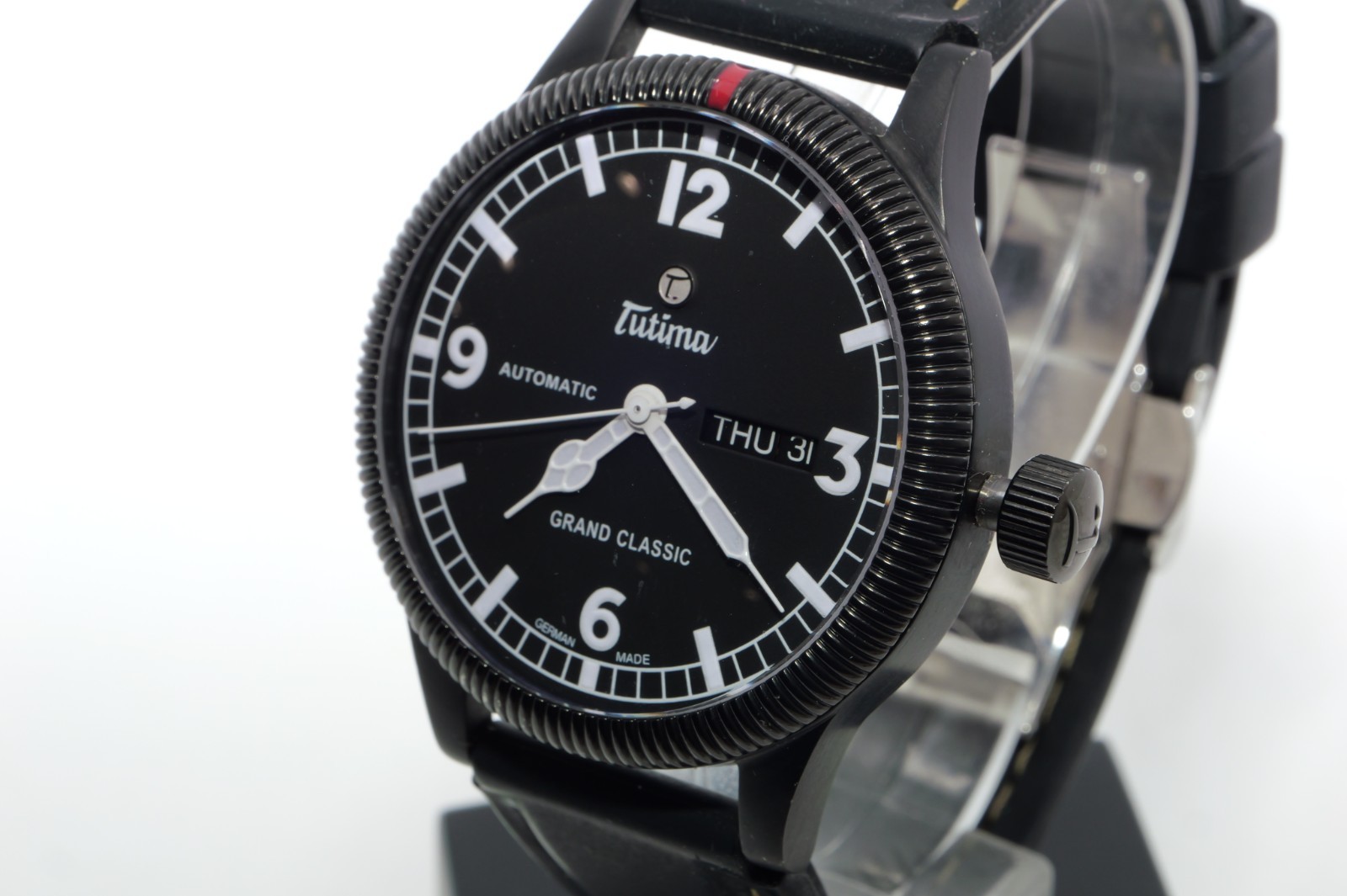 Tutima Grand Classic automatic black PVD watch. Rf 62811. Made in Germany