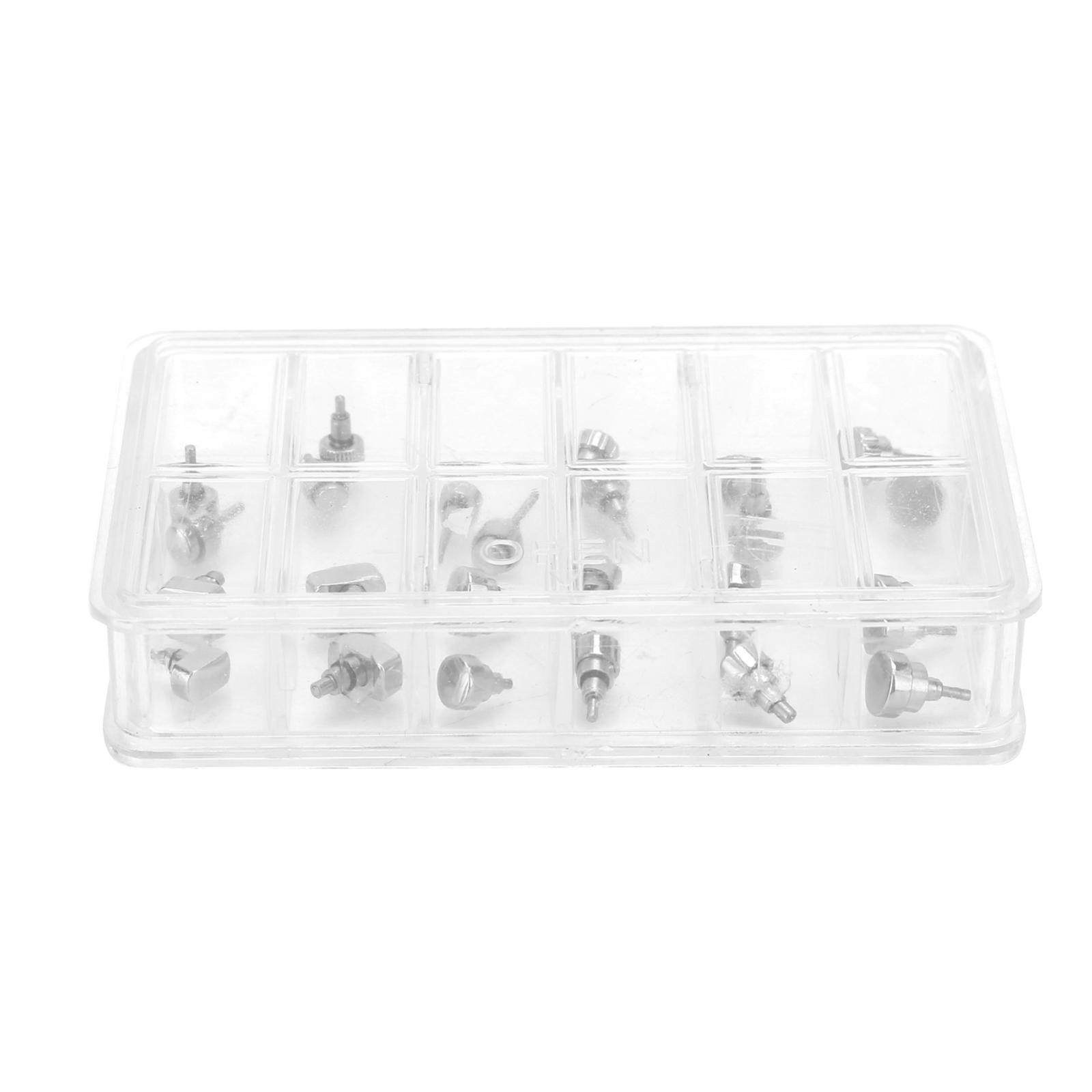 24pcs Waterproof Steel Watch Push Press Button Watchmaker Repair Part Kits