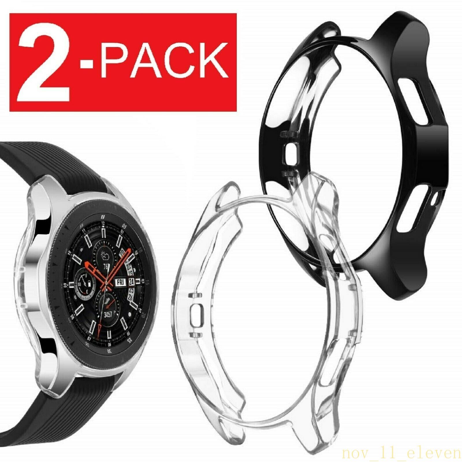 2 Pack Soft TPU Protector Watch Case Cover For Samsung Galaxy Watch 42mm 46mm