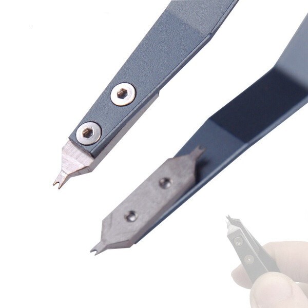Replacement 2 Tips Forks for V Tweezer Pliers Spring Bar Removal Tool 4 Screws