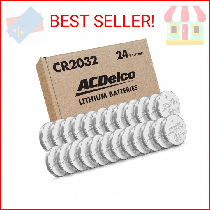 Powermax ACDelco 24-Count CR2032 Batteries, Lithium 3V Coin Cell Button Battery