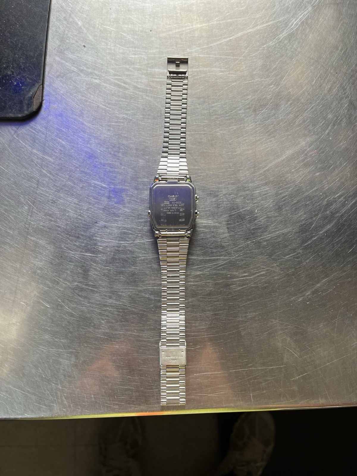 Casio AQ-800 Ana-Digi Quartz Alarm Chronograph SS Silver Bracelet 32mm
