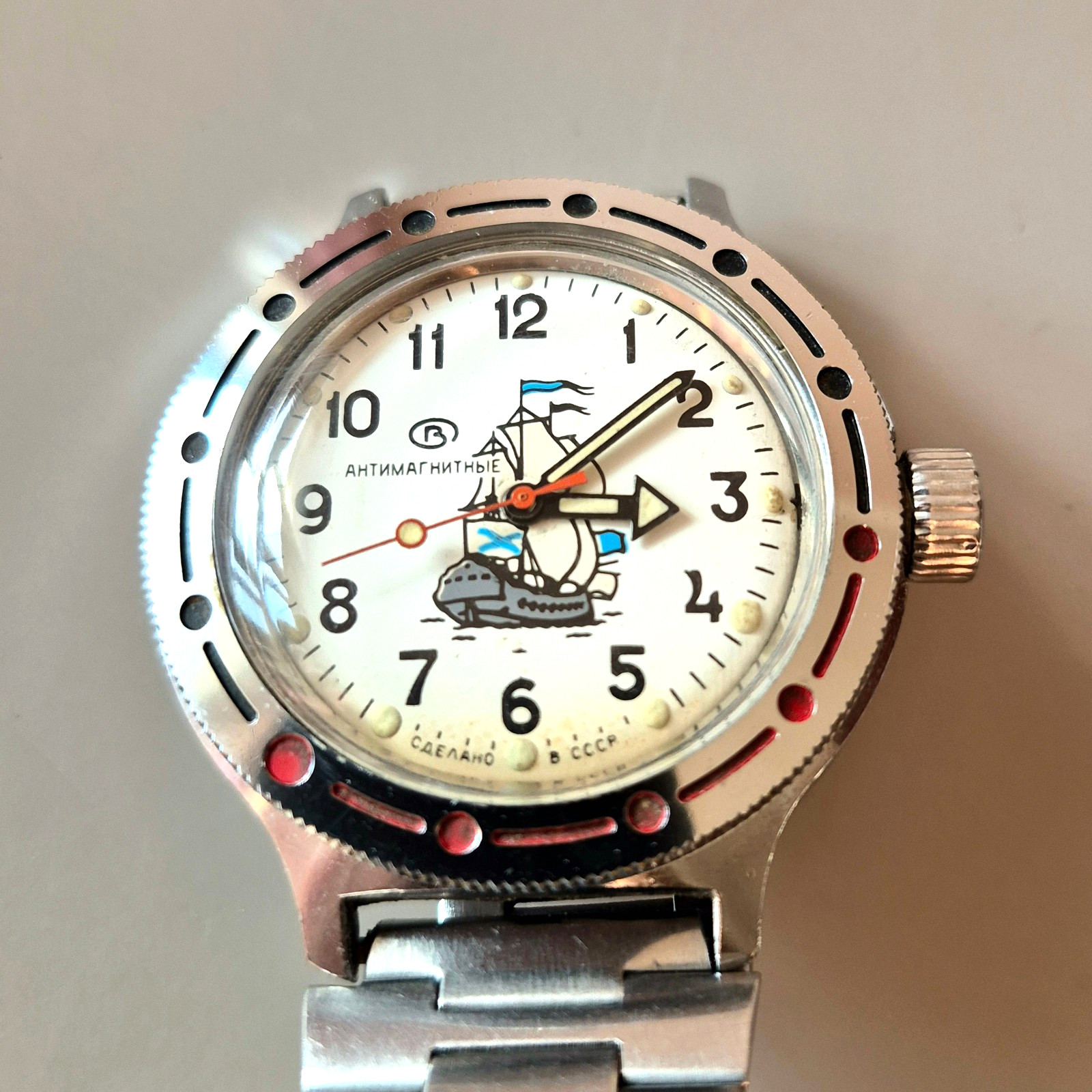 Vintage Vostok Amphibia Sailboat USSR 80s Mechanical Watch Wostok Amfibia