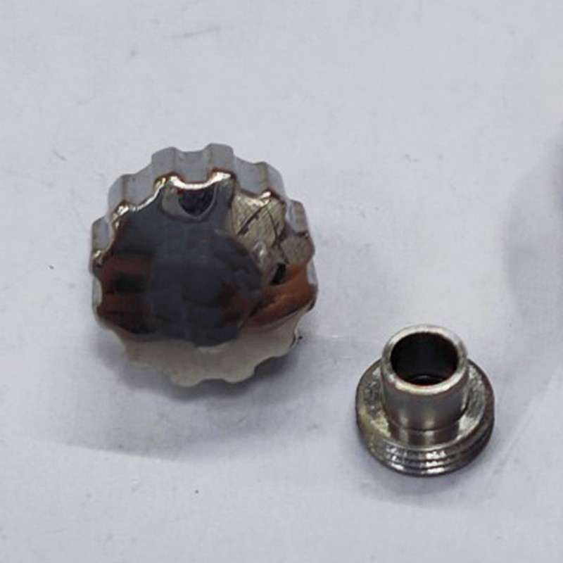 For Omega Seamaster Watch 6.5MM 7.0MM Locking Handle Crowns With Tube Silver