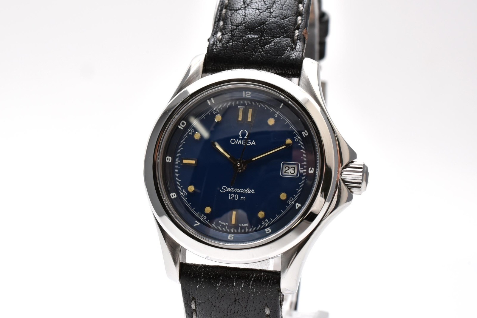 Vintage [Near MINT] OMEGA Seamaster 120m 2571.80 Blue Dial Silver Women’s Watch