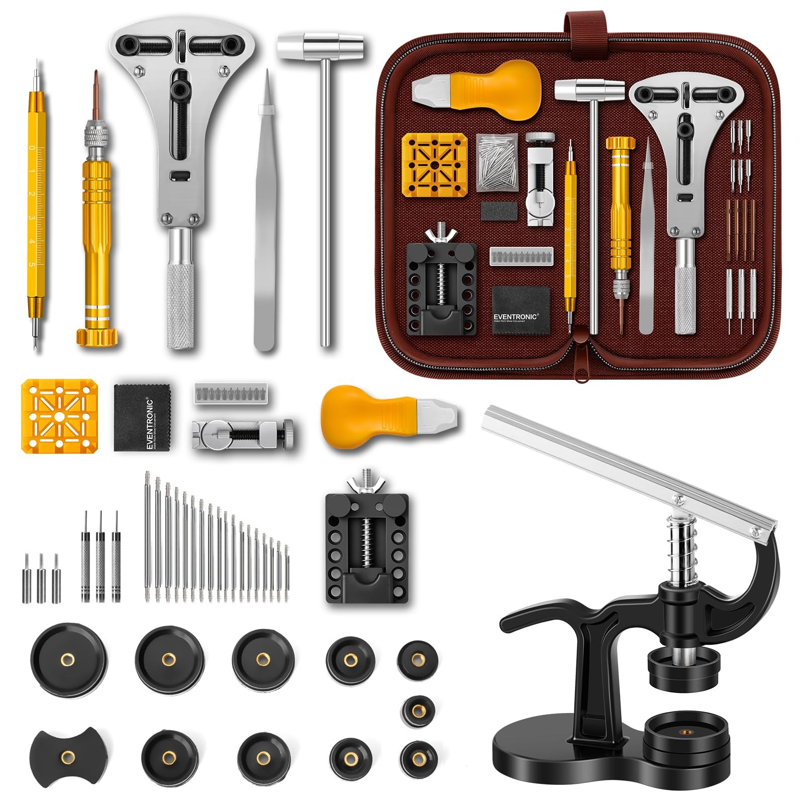 Watch Repair Tool Kit Professional Case Opener Link Remover Press Set Box