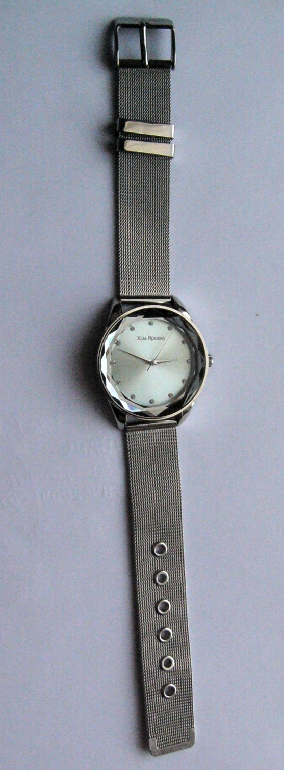 Women’s KIM ROGERS Rose Gold Gem Cut Crystal Face Quartz Watch With Diamond!