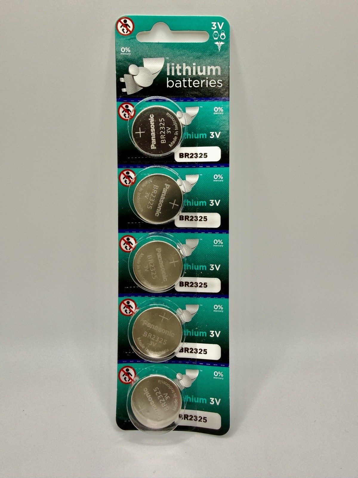Panasonic BR2325 3V Lithium Coin Cell/Button Battery 5-Pack Exp 2035-03