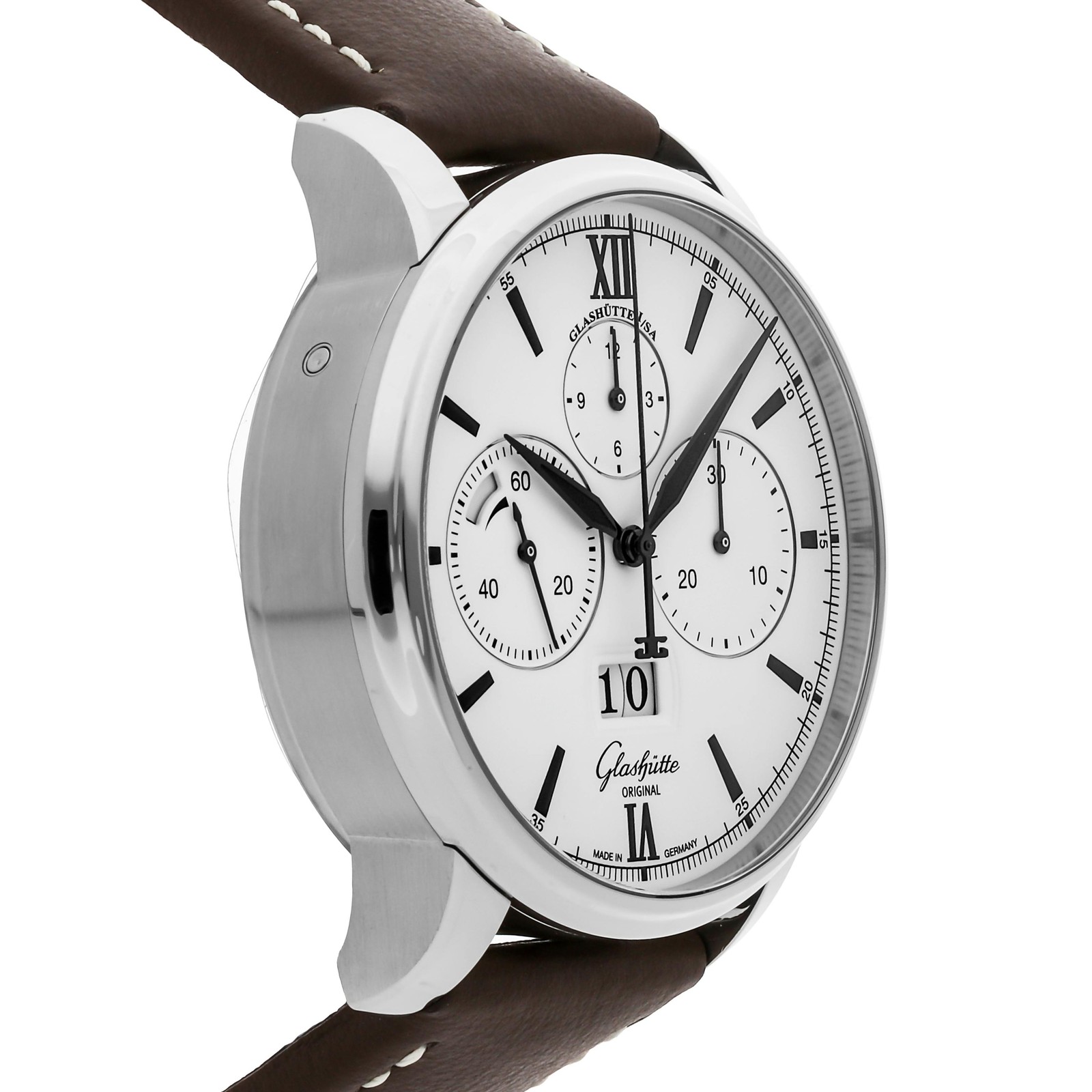 Glashutte Original Senator Chronograph Steel Auto 42mm Strap 1-37-01-05-02-35