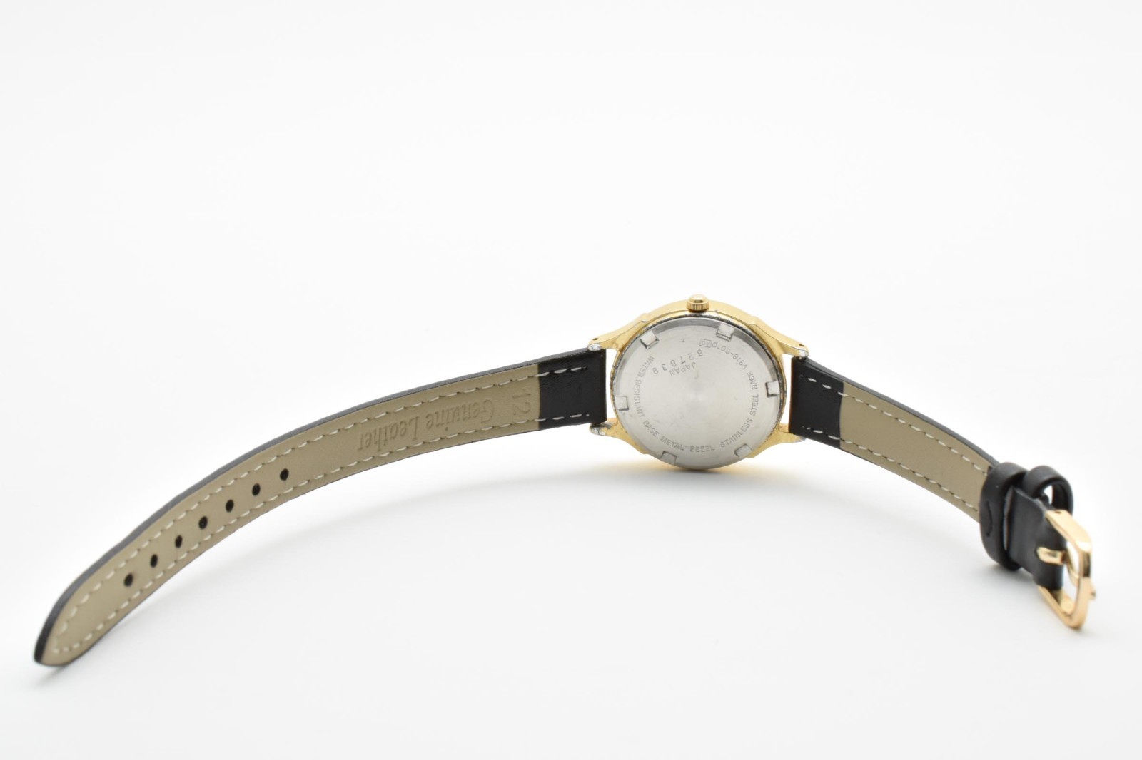 【Exc+5】 SEIKO ALBA V318-6010 Moon Gold Date 28mm Quartz Watch From JAPAN