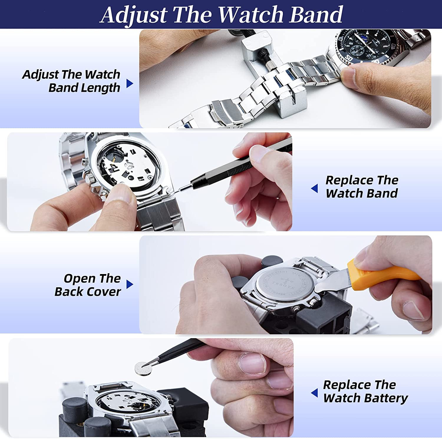 Watch Repair Kit, Professional Watch Battery Replacement Tool, Wat