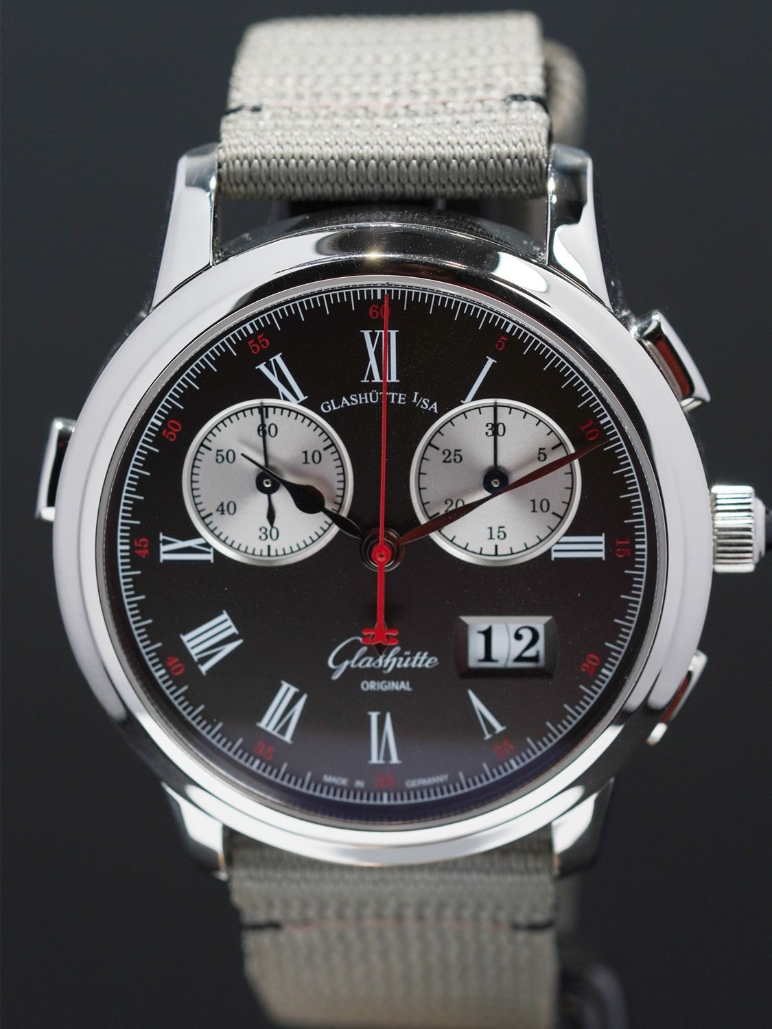 Glashütte Original 1-99-01-03-03-04 Senator Rattrapante Men’s Watch Anthracite