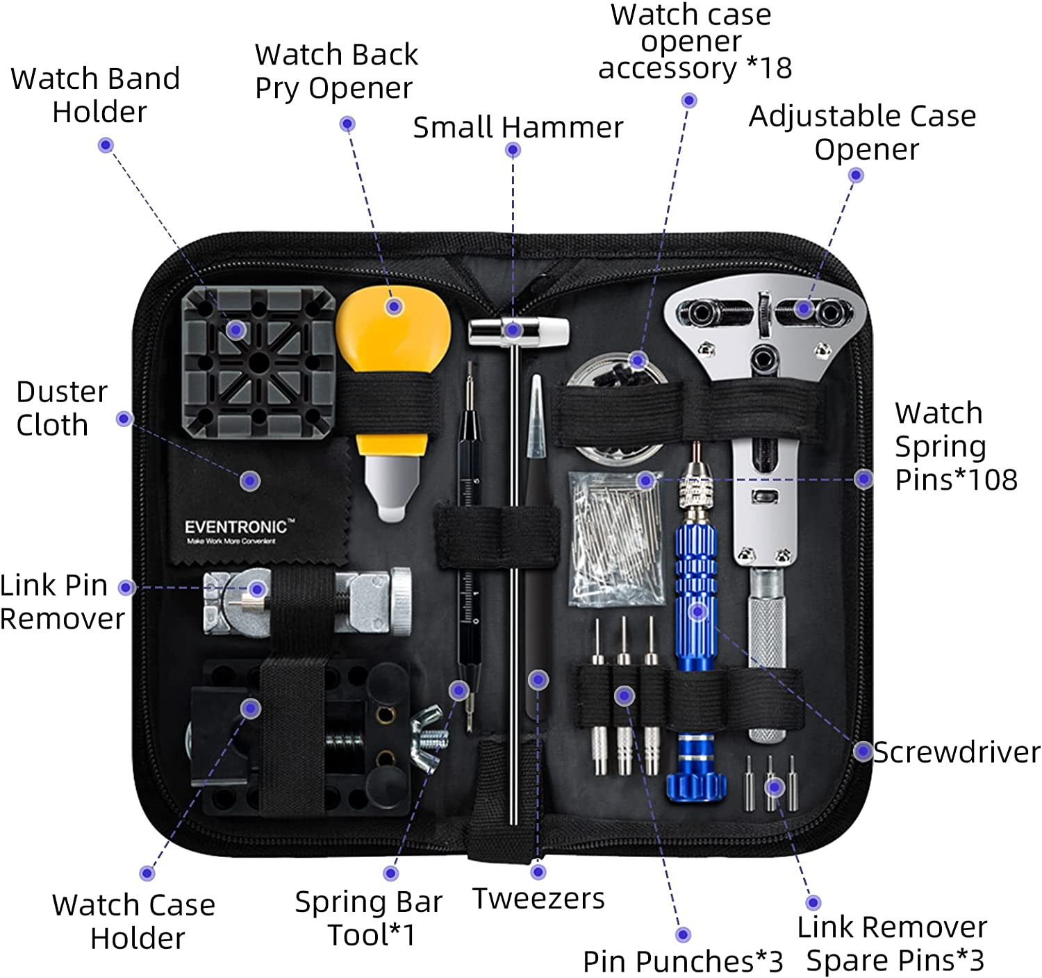 Watch Repair Kit, Professional Watch Battery Replacement Tool, Wat