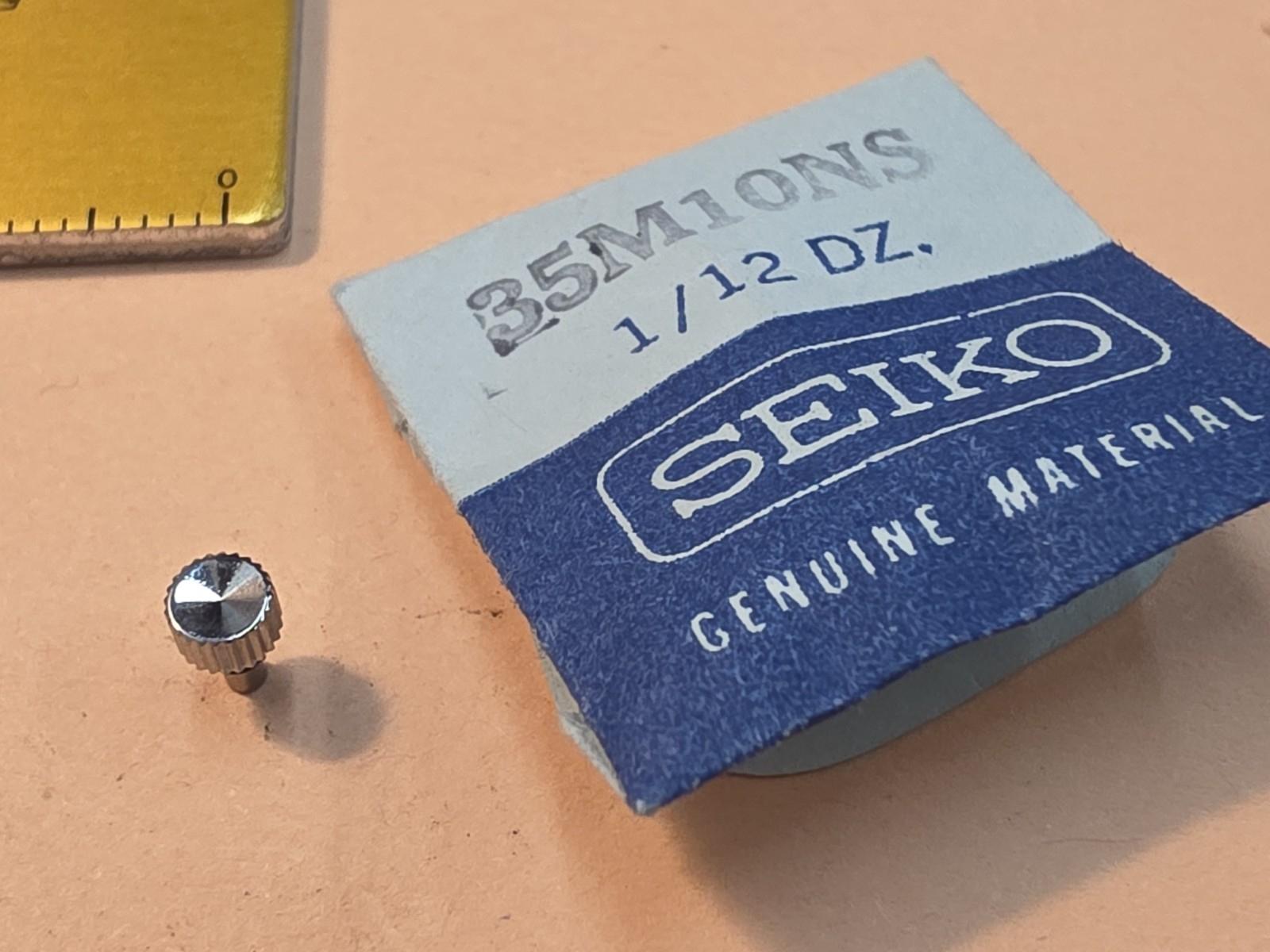 NOS Seiko 3.40 White (Stainless) Crown PN 35M10NS For Cases As Shown