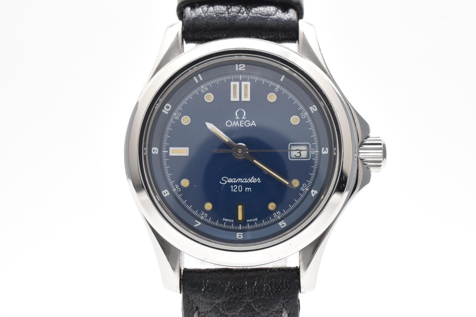 Vintage [Near MINT] OMEGA Seamaster 120m 2571.80 Blue Dial Silver Women’s Watch