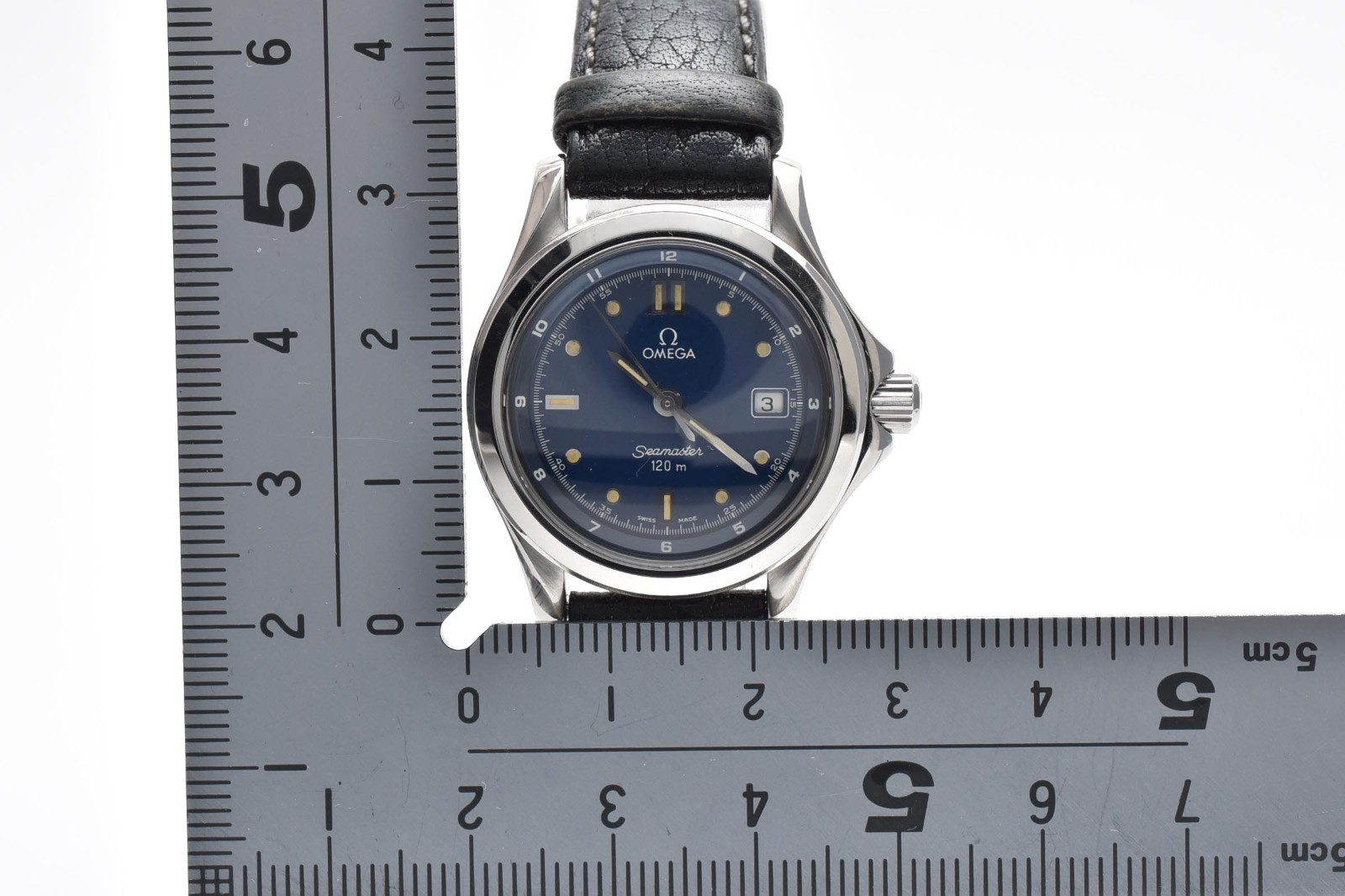 Vintage [Near MINT] OMEGA Seamaster 120m 2571.80 Blue Dial Silver Women’s Watch