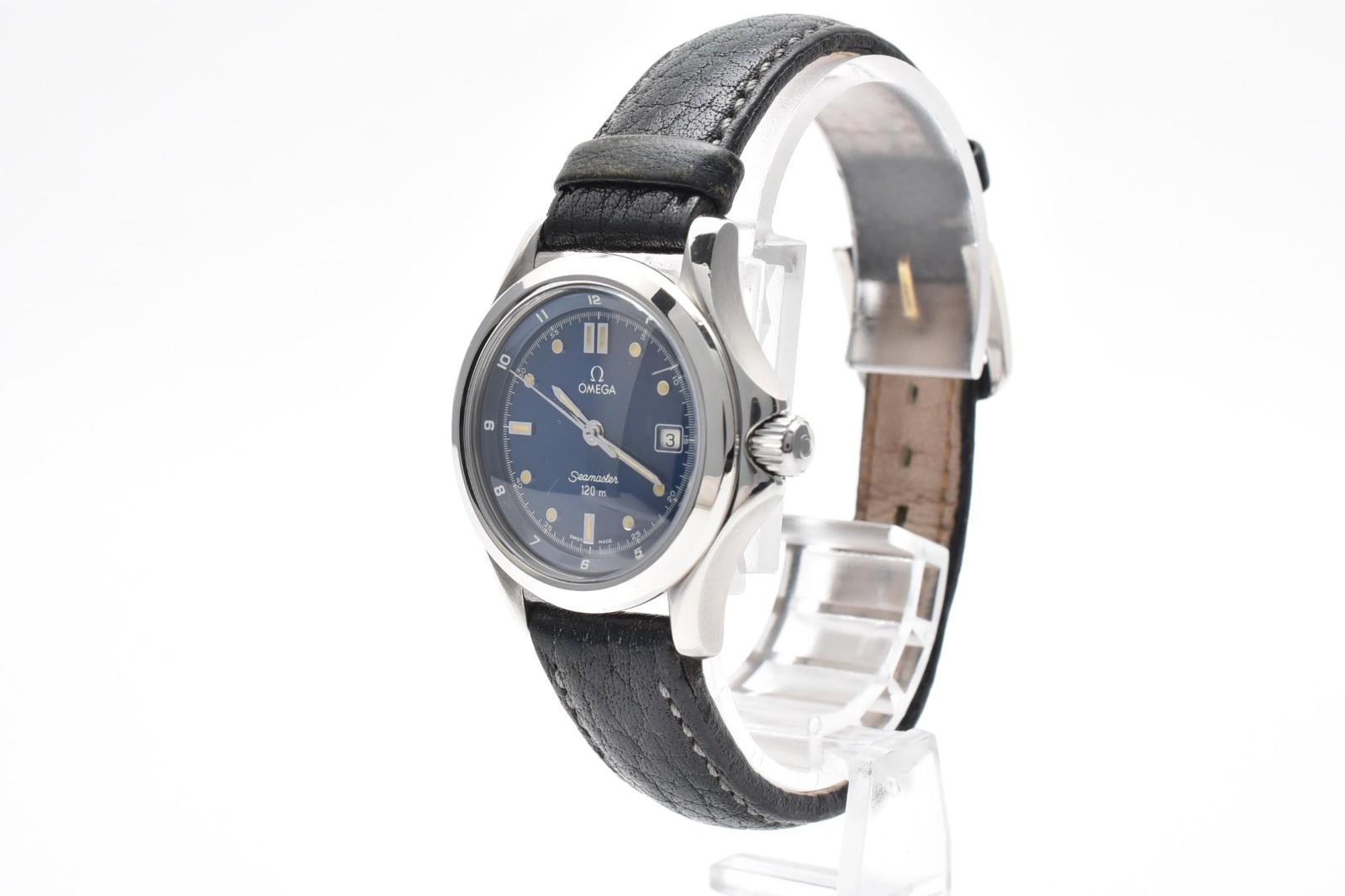 Vintage [Near MINT] OMEGA Seamaster 120m 2571.80 Blue Dial Silver Women’s Watch