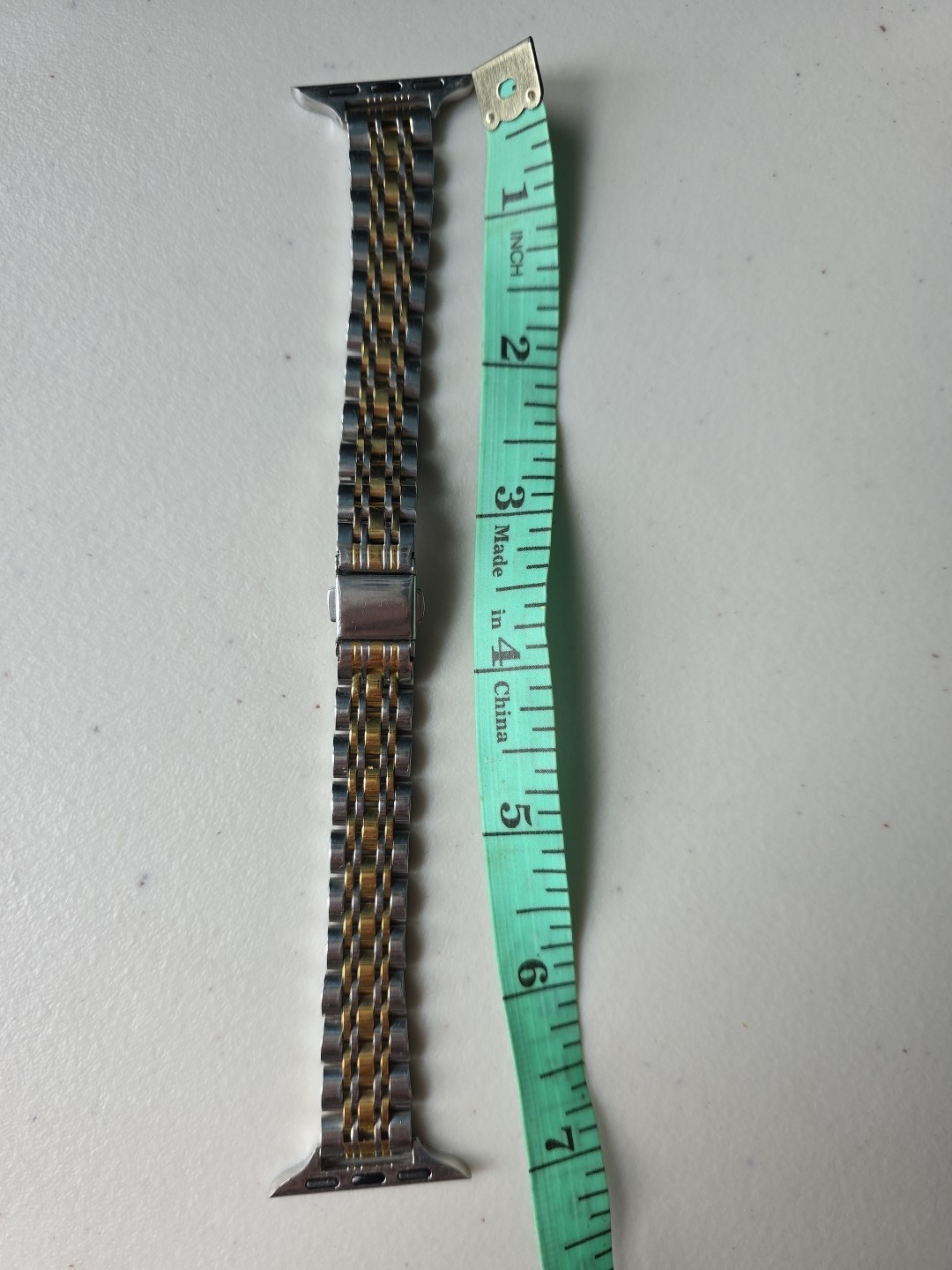 Two-toned Stainless Steel Watchband 7 inches Extends To 9.5 Inches
