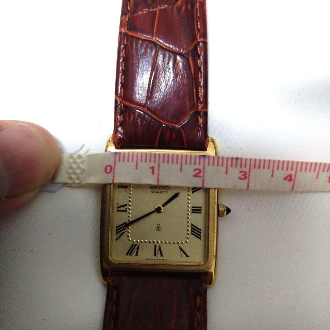 Seiko Roman-Tank Watch-Case Width 2 7 cm Battery Replaced Original Dial