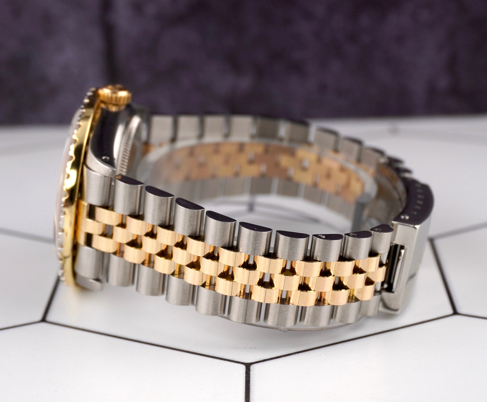 Rolex Men’s Datejust 36mm YG & Steel ICED 2.25ct Diamonds Motif Gold Dial Watch